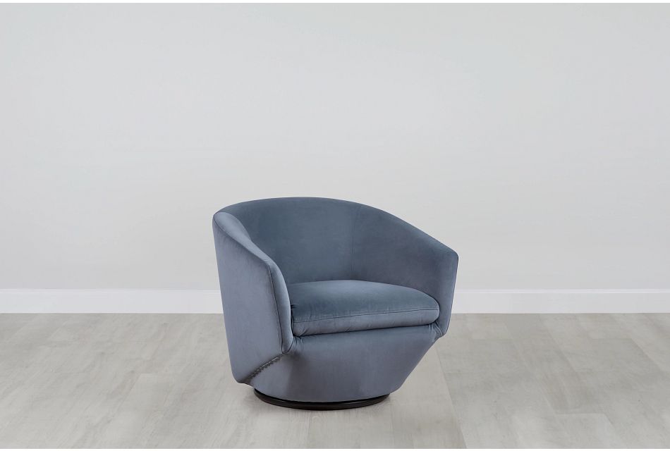 Darian Light Gray Velvet Swivel Accent Chair Home Accents Accent Chairs City Furniture