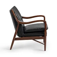 Cade Black Leather Accent Chair