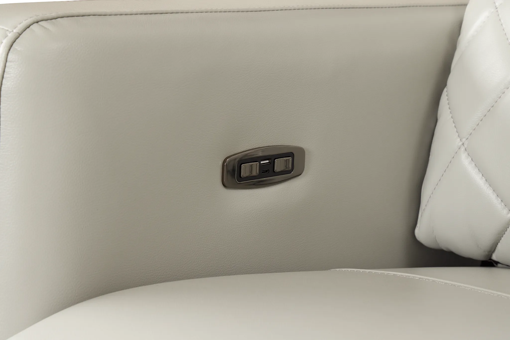 Ava Light Gray Micro Small Dual Power Right Chaise Sectional