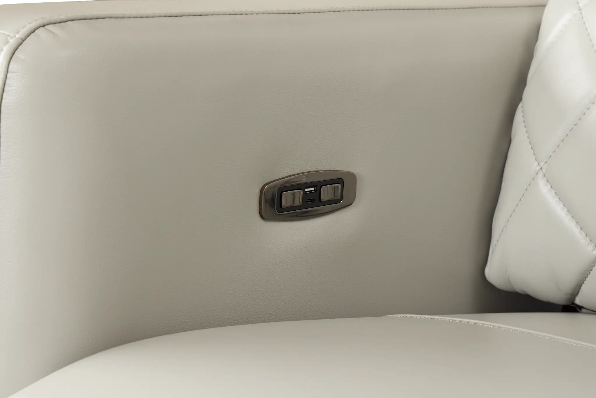 Ava Light Gray Micro Small Dual Power Right Chaise Sectional Ava Light Gray Micro Small Dual Power Right Chaise Sectional