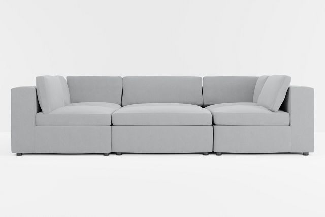 Destin Revenue Gray Fabric 6-piece Pit Sectional