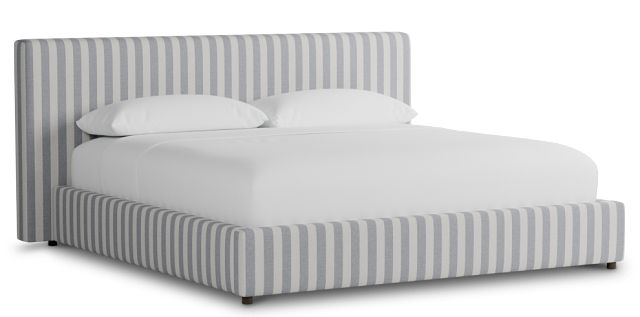 Grayton Sea Lane Dark Blue 44" Upholstered Platform Bed