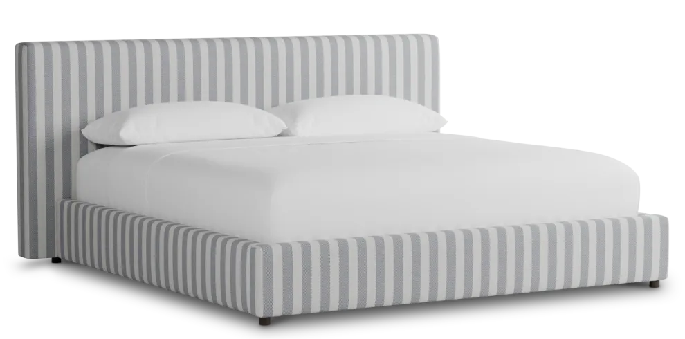 Grayton Sea Lane Dark Blue 44" Upholstered Platform Bed