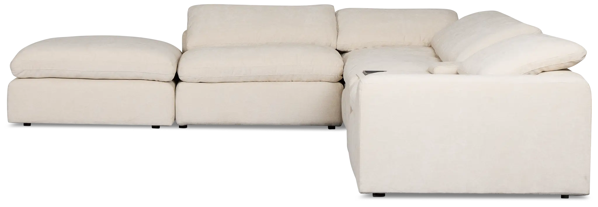 Drift Light Beige Fabric Large Dual Power Left Bumper Sectional Drift Light Beige Fabric Large Dual Power Left Bumper Sectional