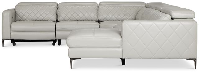 Ava Light Gray Micro Small Right Chaise Power Reclining Sectional