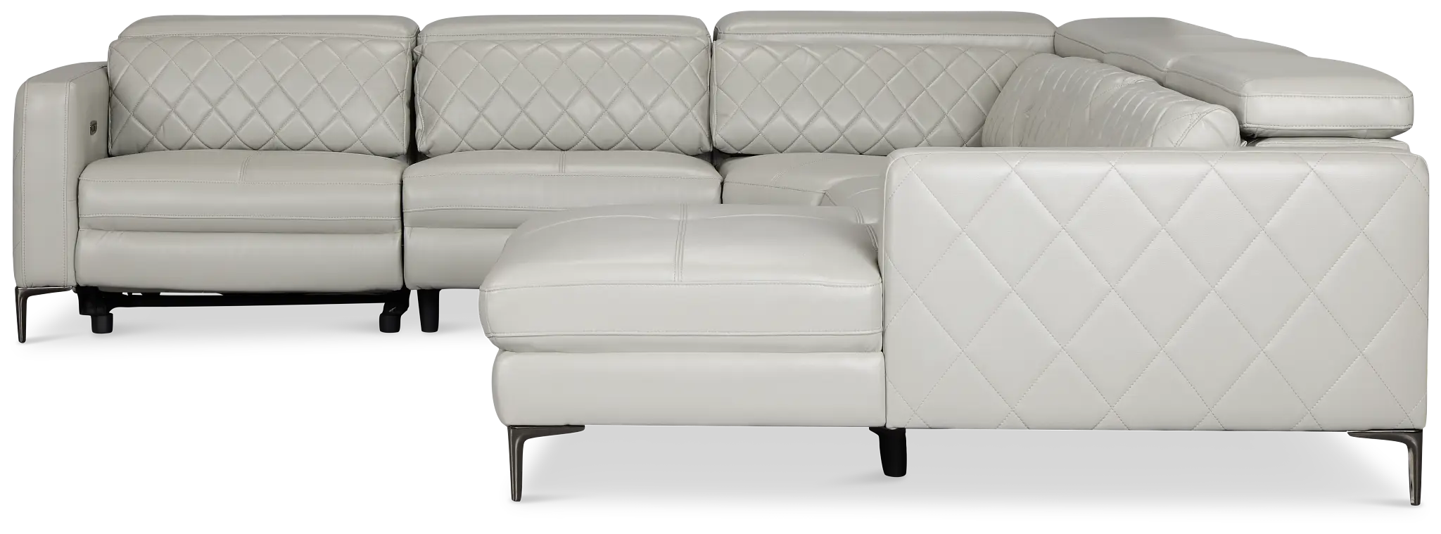 Ava Light Gray Micro Small Right Chaise Power Reclining Sectional Ava Light Gray Micro Small Right Chaise Power Reclining Sectional