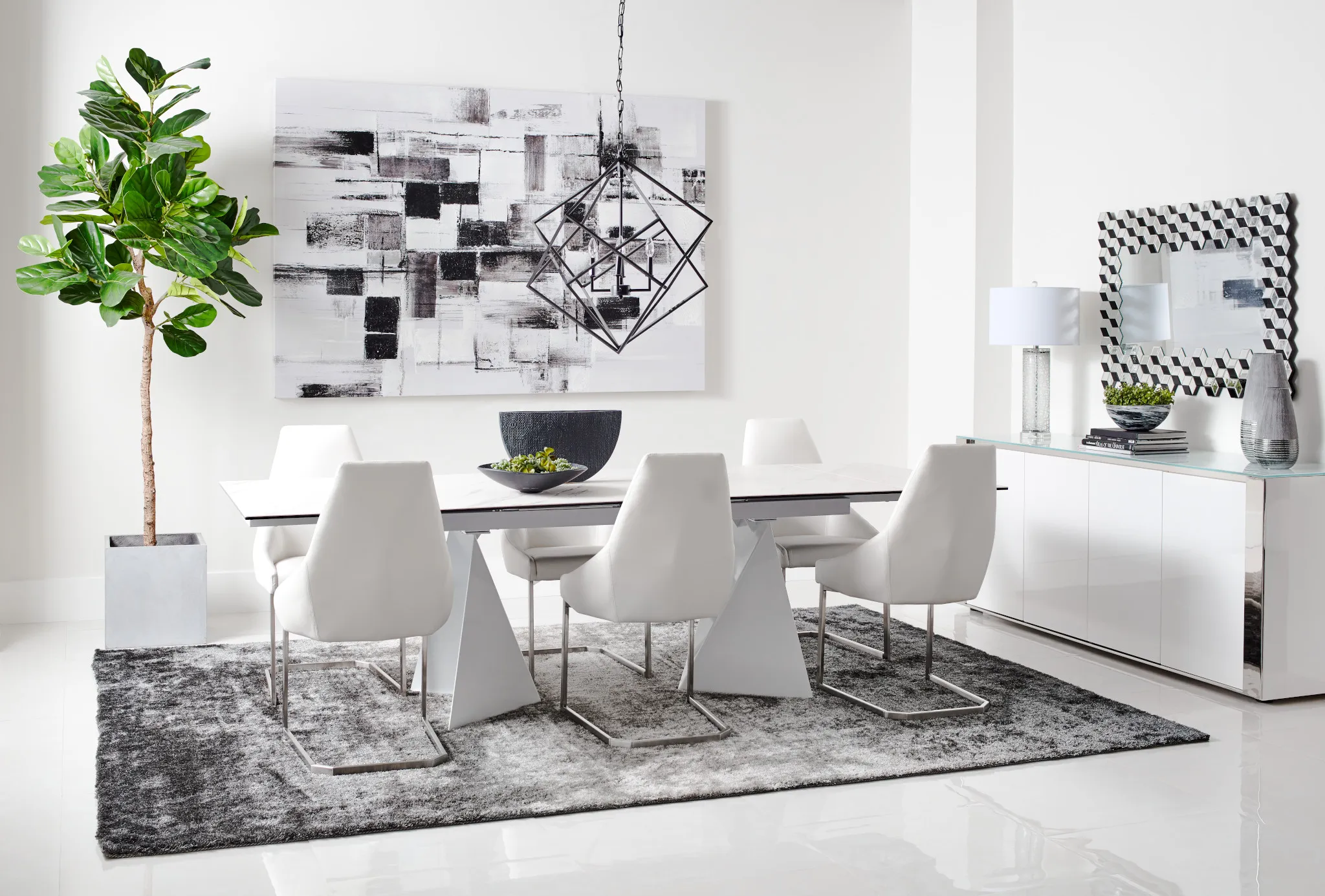Monaco White Upholstered Side Chair
