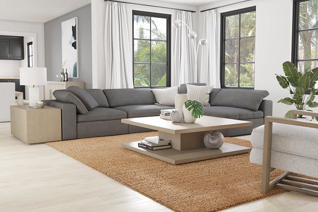 Nixon Light Gray Fabric 4-piece Modular Sectional | Living Nixon Light Gray Fabric 4-piece Modular Sectional | Living