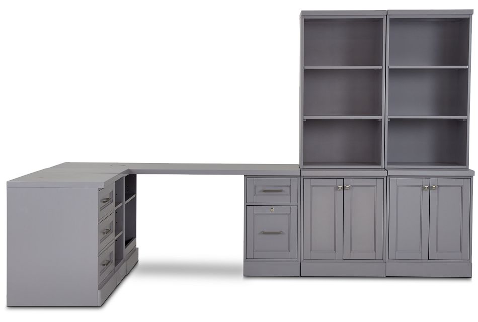 Newport Gray 5 Piece Desk,