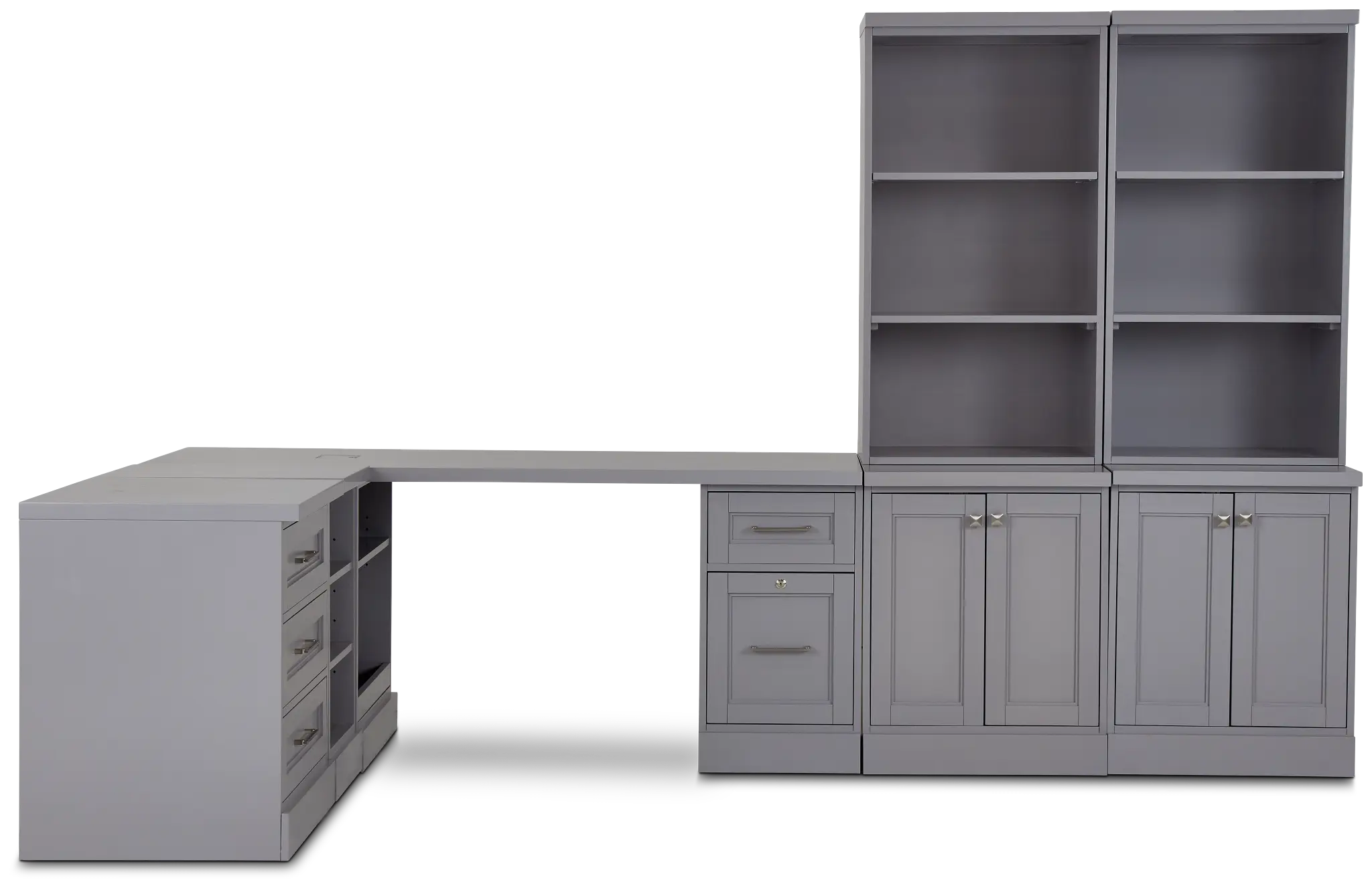 Newport Gray 5 Piece Desk Newport Gray 5 Piece Desk