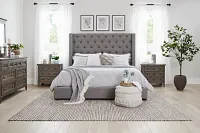 Lacey Gray Uph Platform Bed