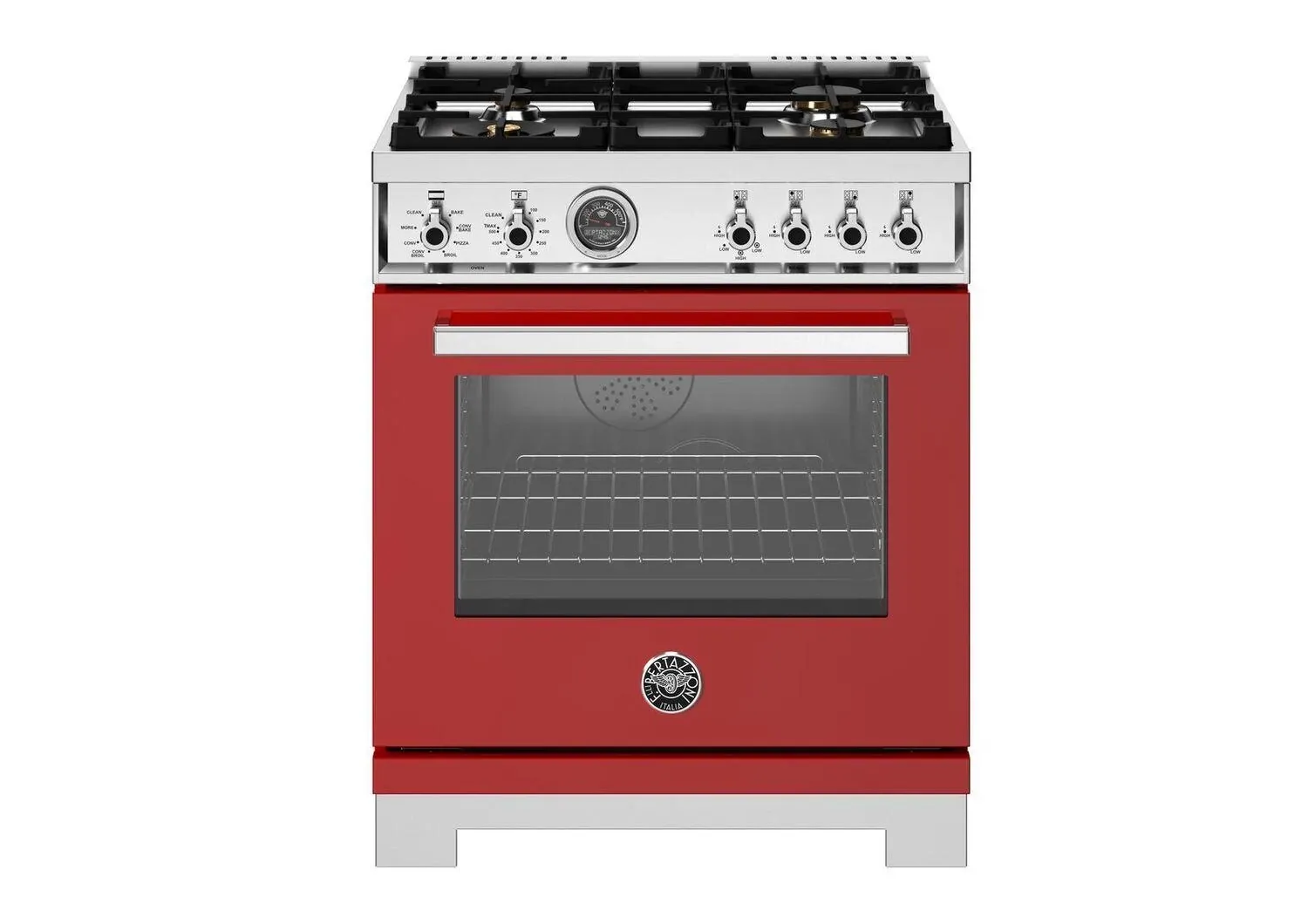 Bertazzoni 304 Series Red 30" Dual Fuel Range