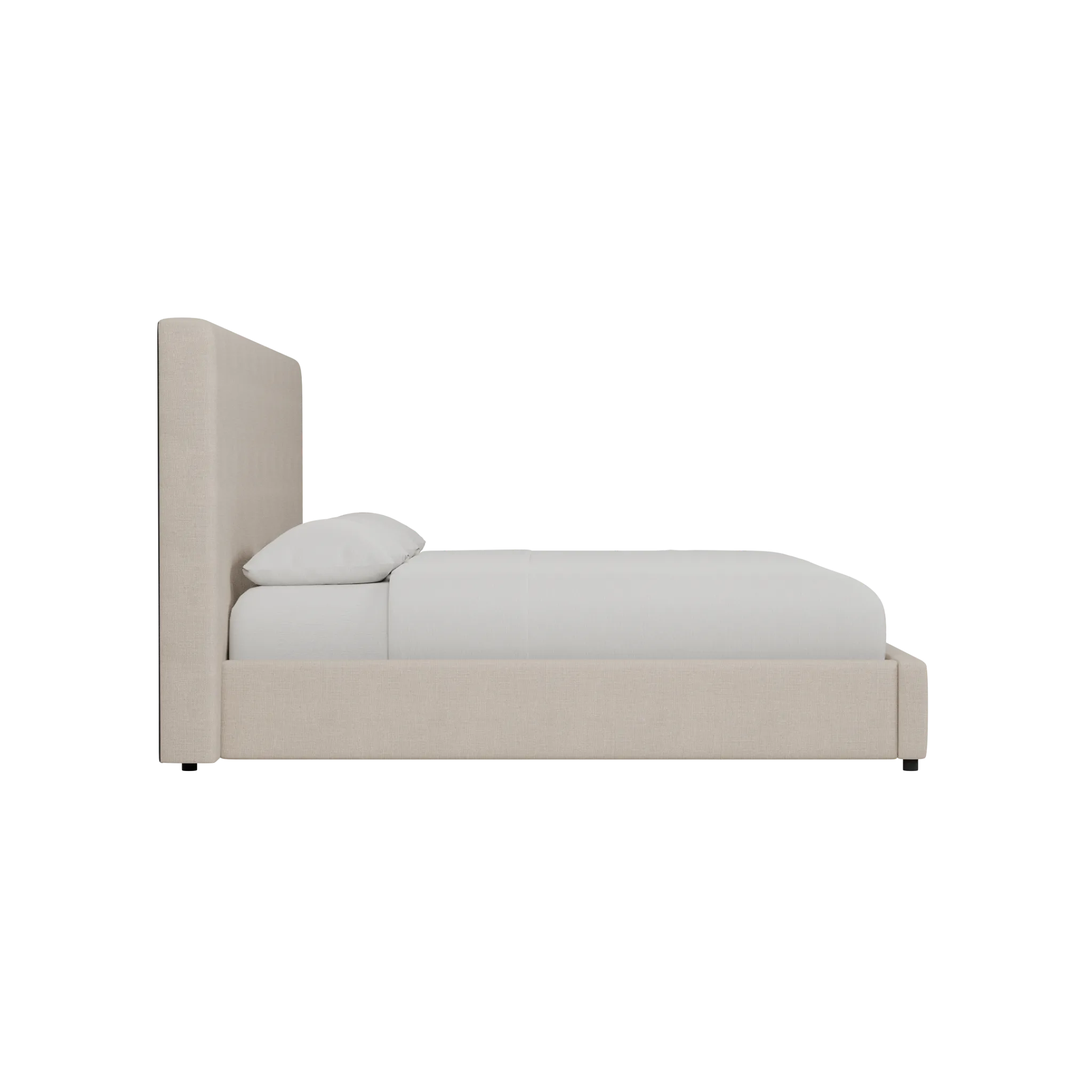 Grayton Linen Beige 54" Upholstered Platform Bed