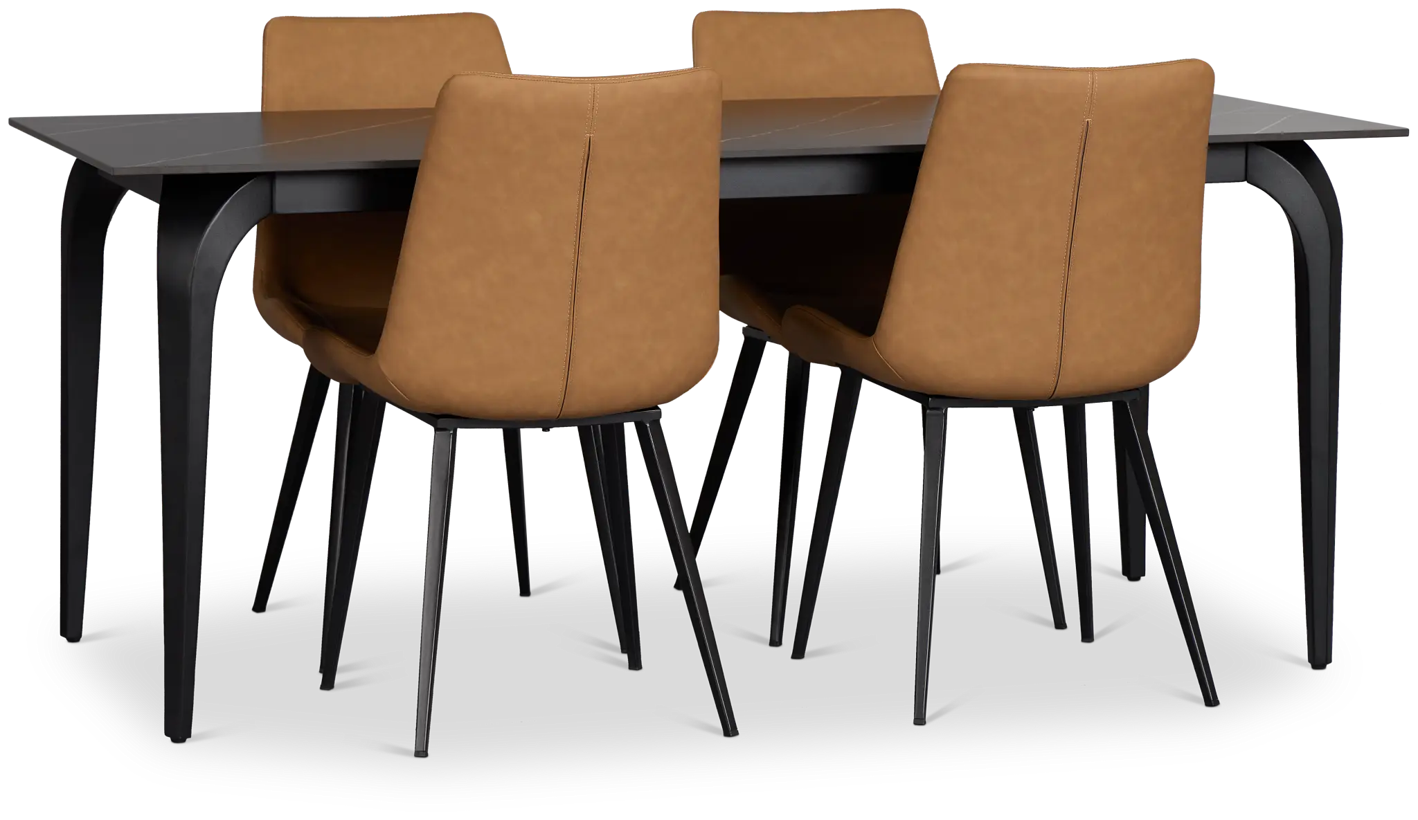 Sierra Black Stone Rectangular Table & 4 Upholstered Chairs Sierra Black Stone Rectangular Table & 4 Upholstered Chairs