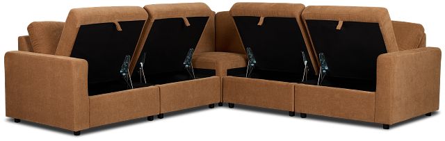 Addie Brown Fabric Small 2-arm Storage Sectional