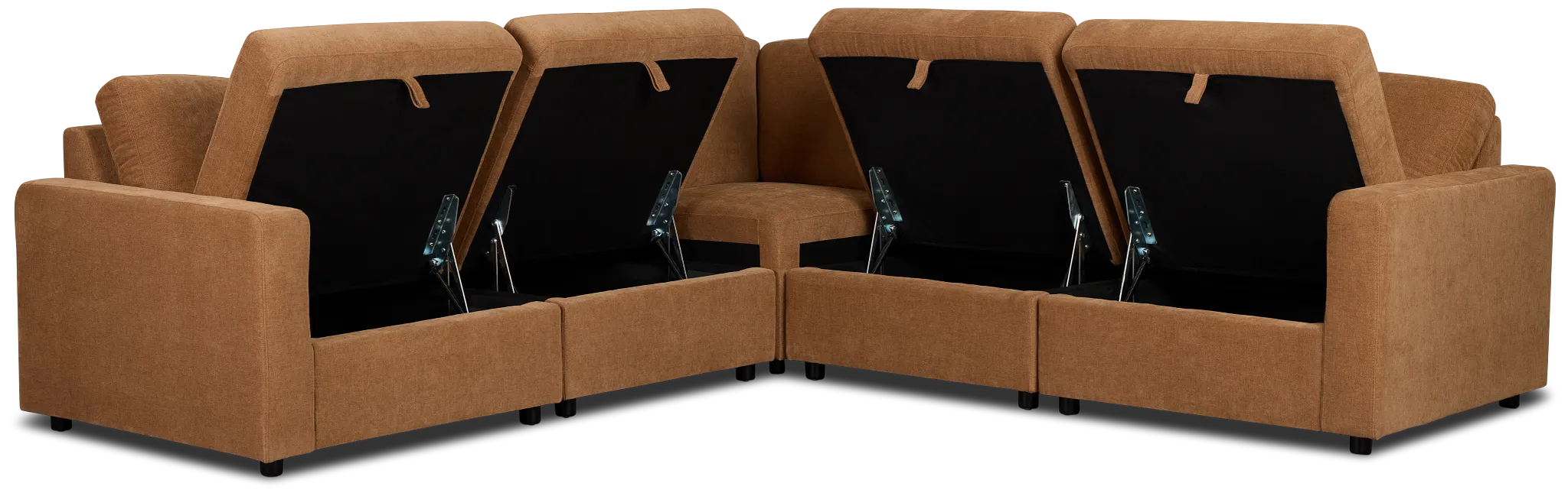 Addie Brown Fabric Small 2-arm Storage Sectional