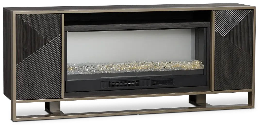 Stanley Dark Gray 72" Tv Stand With Fireplace Insert Stanley Dark Gray 72" Tv Stand With Fireplace Insert