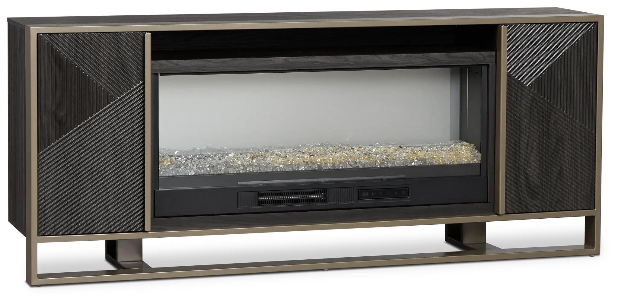 Stanley Dark Gray 72" Tv Stand With Fireplace Insert