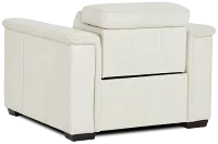 Ainsley White Leather Power Recliner