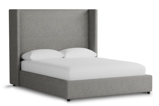 Captiva Linen Gray 60" Upholstered Shelter Bed