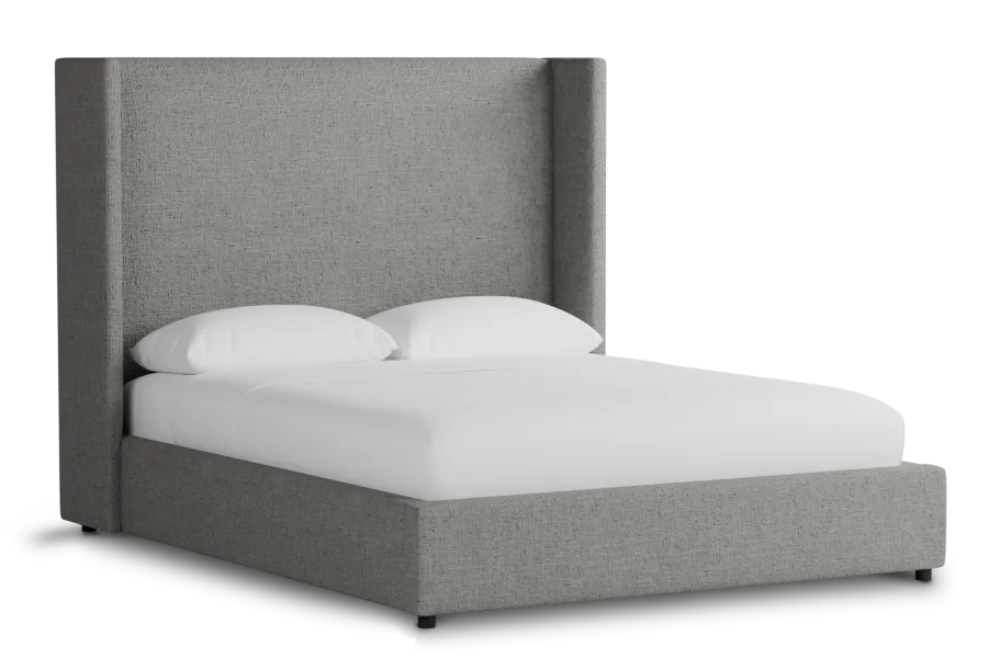 Captiva Linen Gray 60" Upholstered Shelter Bed
