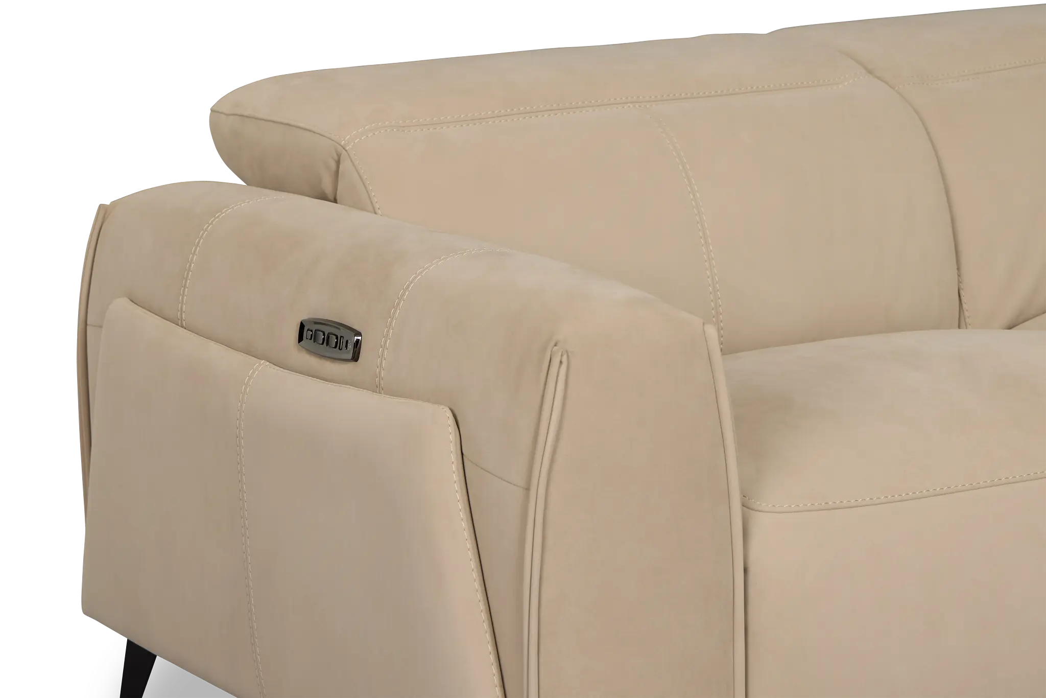 Reyna Beige Micro Medium Triple Power 2-arm Sectional Reyna Beige Micro Medium Triple Power 2-arm Sectional