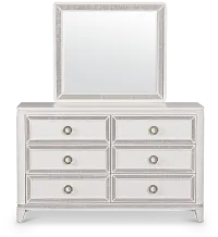 Milan White Youth Dresser & Mirror