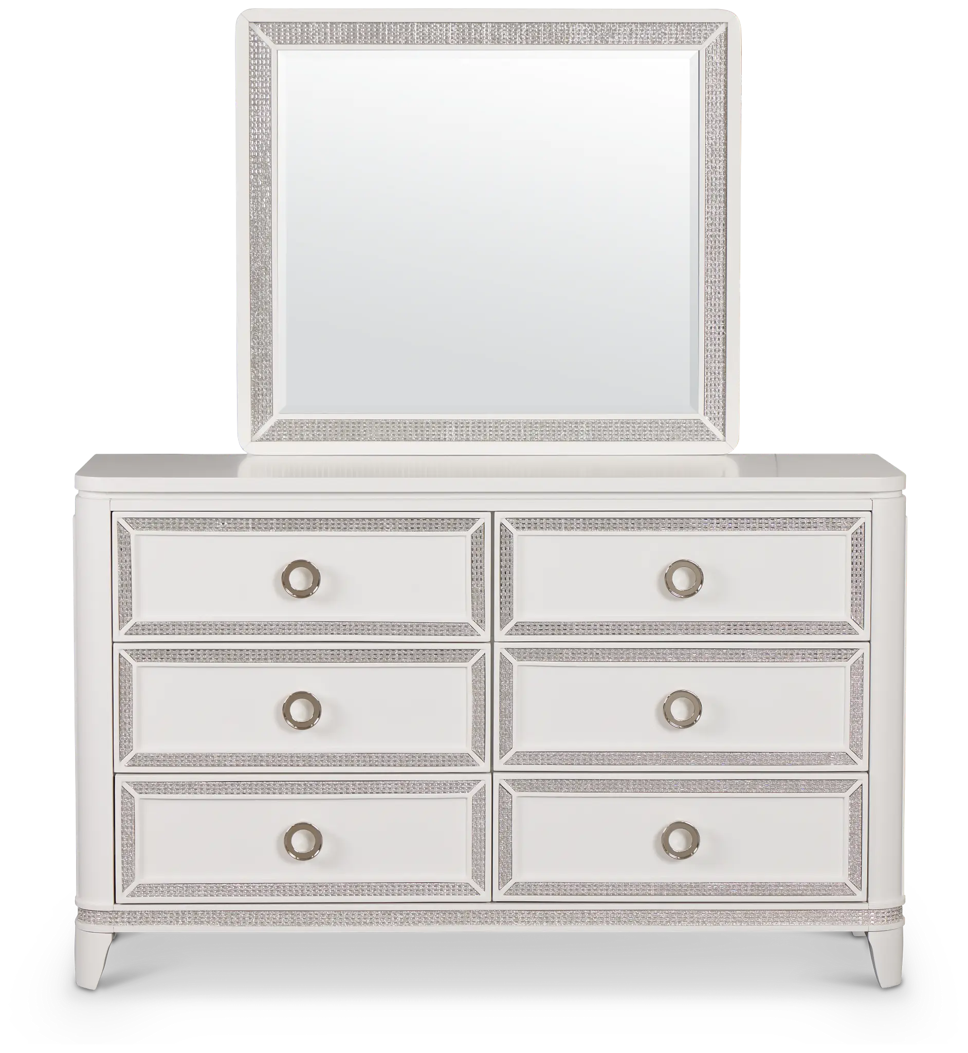 Milan White Youth Dresser & Mirror Milan White Youth Dresser & Mirror