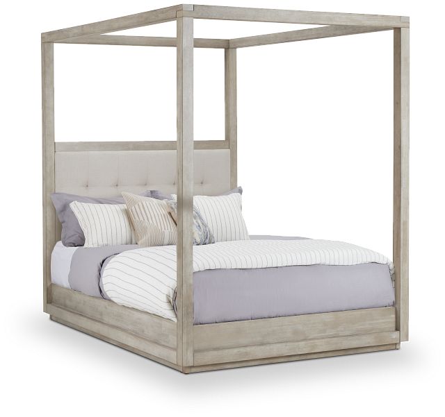 Madden Light Tone Wood Canopy Bed