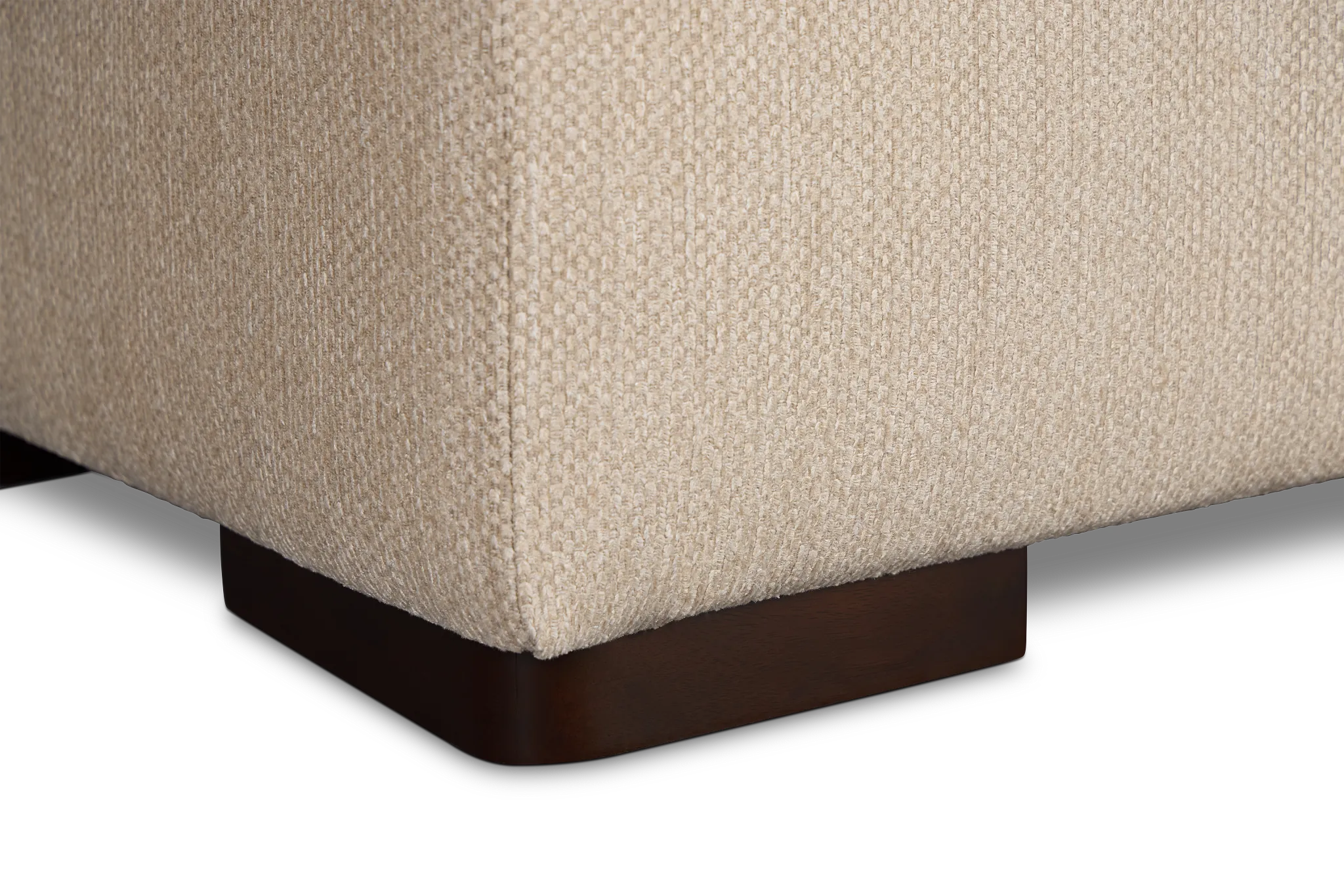 Alpha Beige Fabric Ottoman