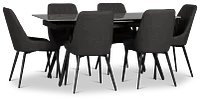 Maricopa Gray Extension Table With 6 Upholstered Side Chairs