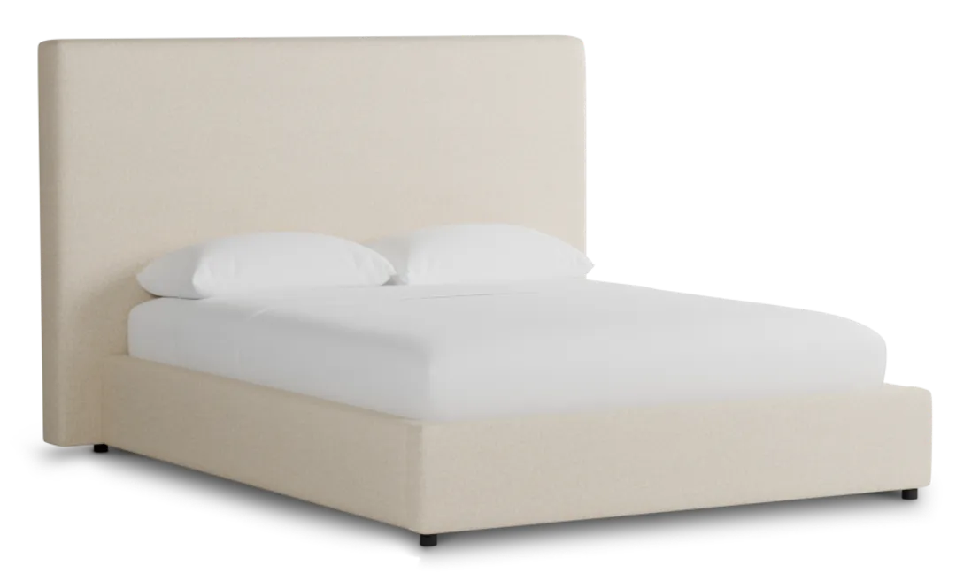 Grayton Merino Light Beige 54" Upholstered Platform Bed