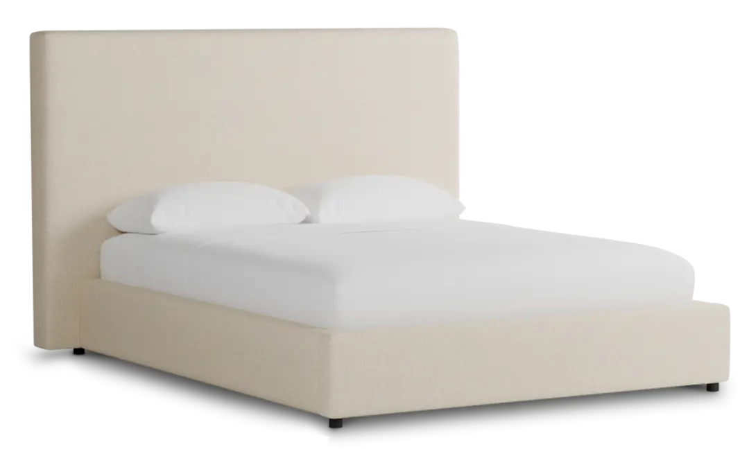 Grayton Merino Light Beige 54" Upholstered Platform Bed Grayton Merino Light Beige 54" Upholstered Platform Bed