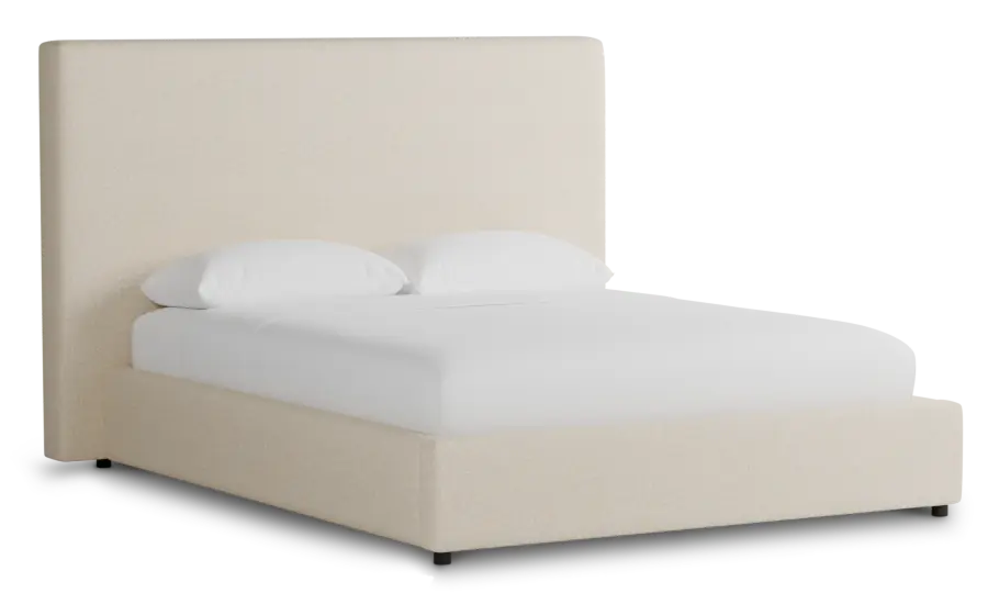 Grayton Merino Light Beige 54" Upholstered Platform Bed Grayton Merino Light Beige 54" Upholstered Platform Bed