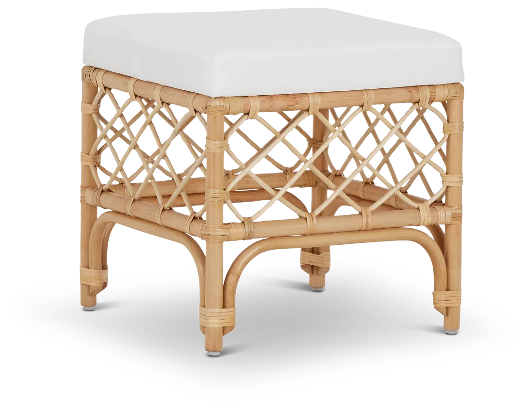 Aloha Light Tone Woven Accent Ottoman