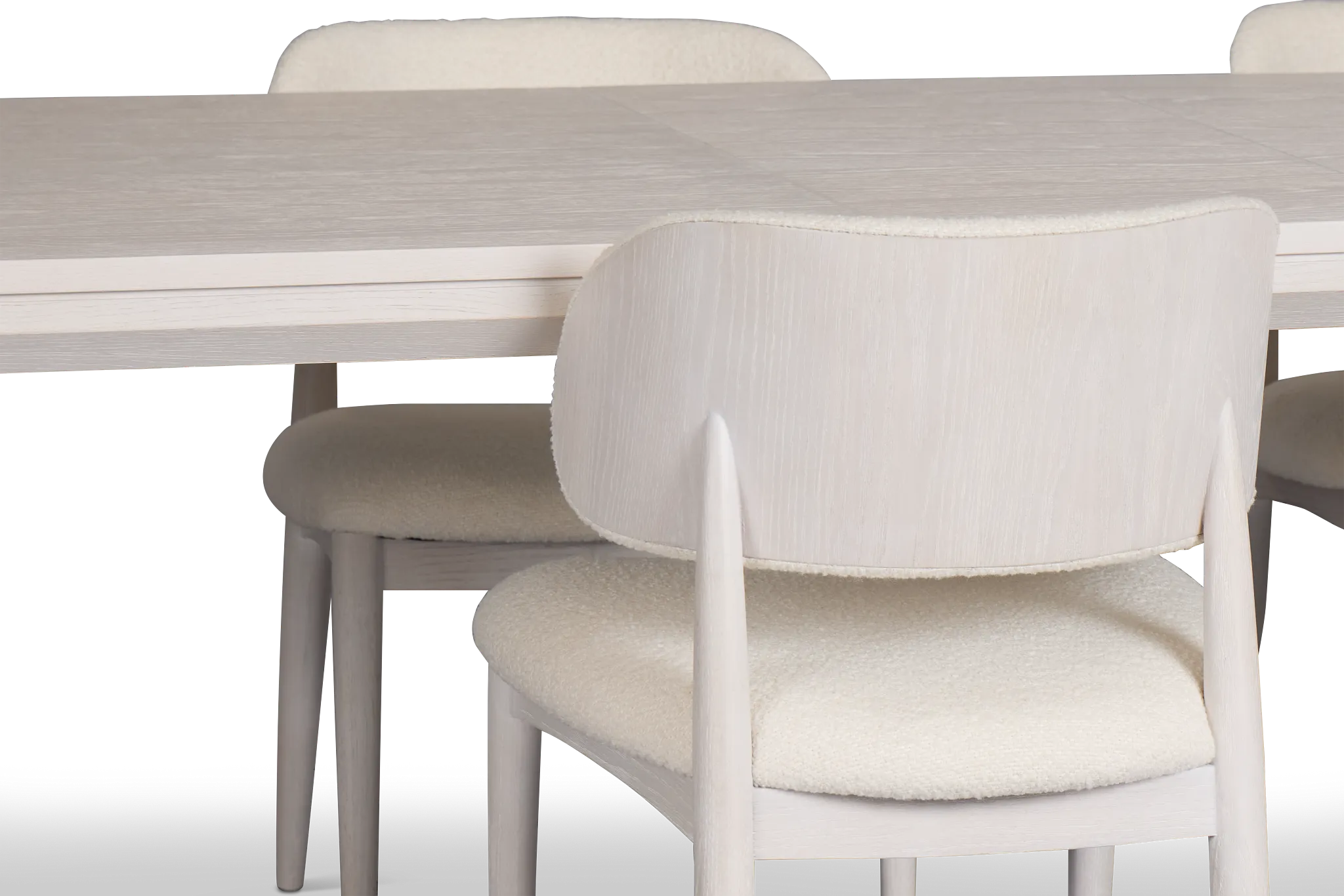 Gables White Rect Table & 4 Upholstered Chairs