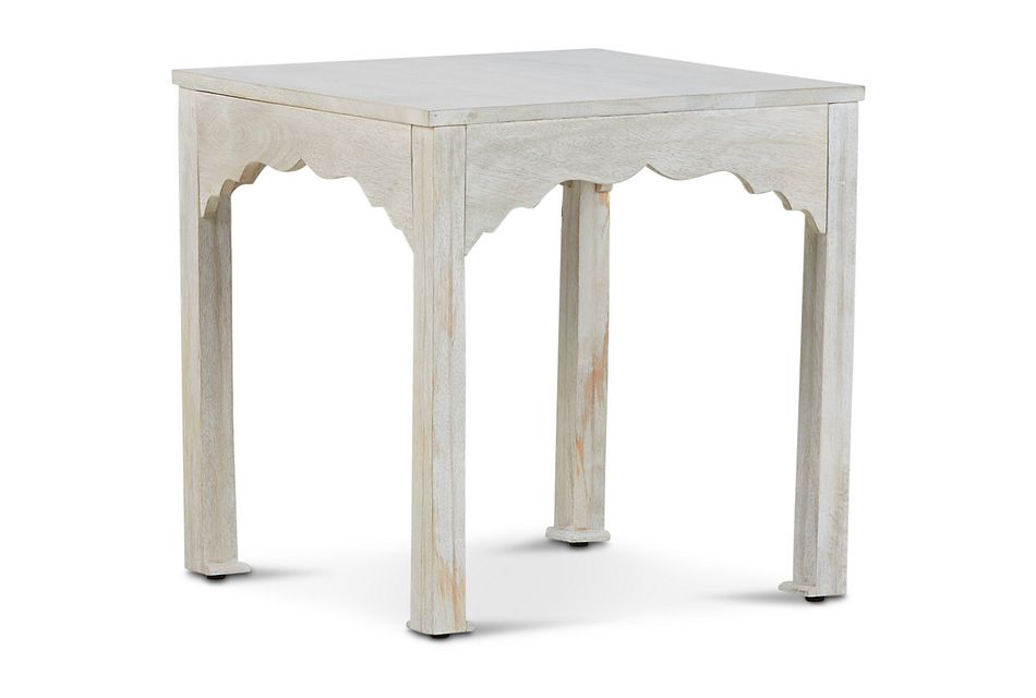 Stacey White Square End Table