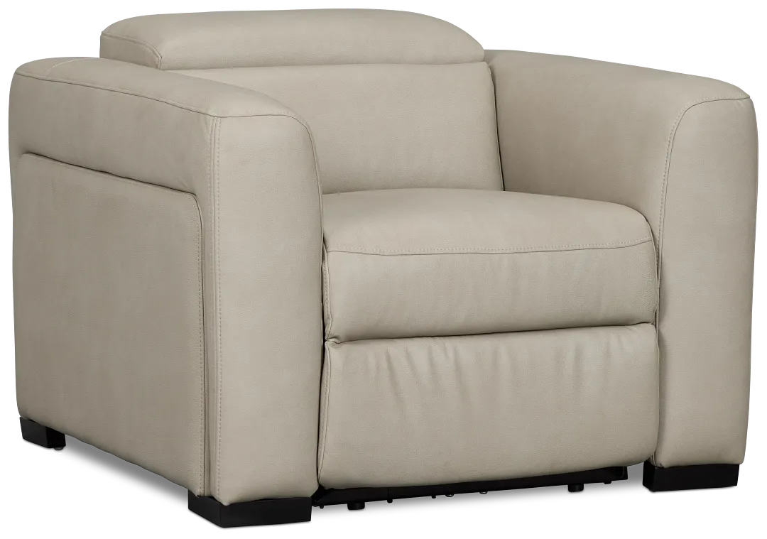 Melody Light Gray Micro Power Recliner