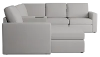 Citymod Light Gray Fabric Large Left Chaise Sectional With Media Console