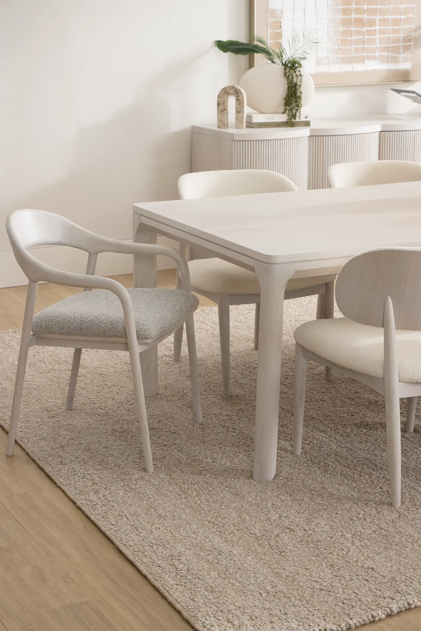 Gables White Upholstered Arm Chair