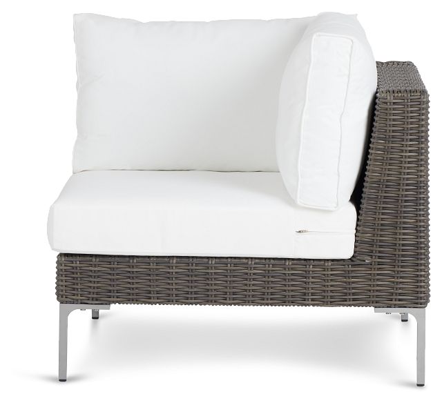 Tulum White Woven Corner Chair W/ Cushion (0)