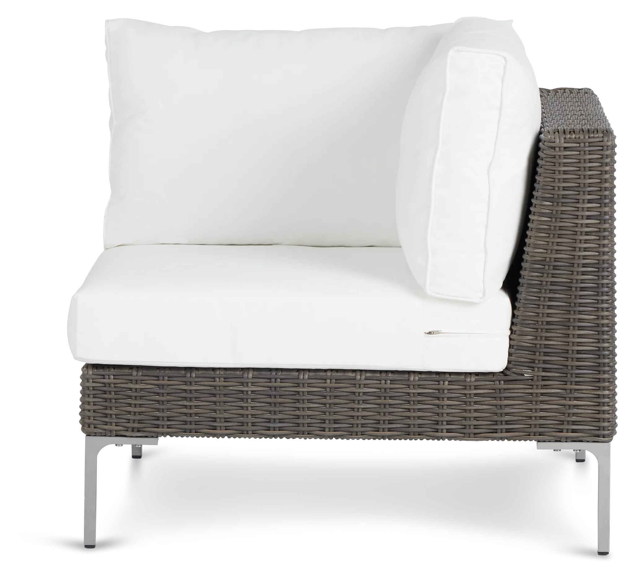 Tulum White Woven Corner Chair W/ Cushion