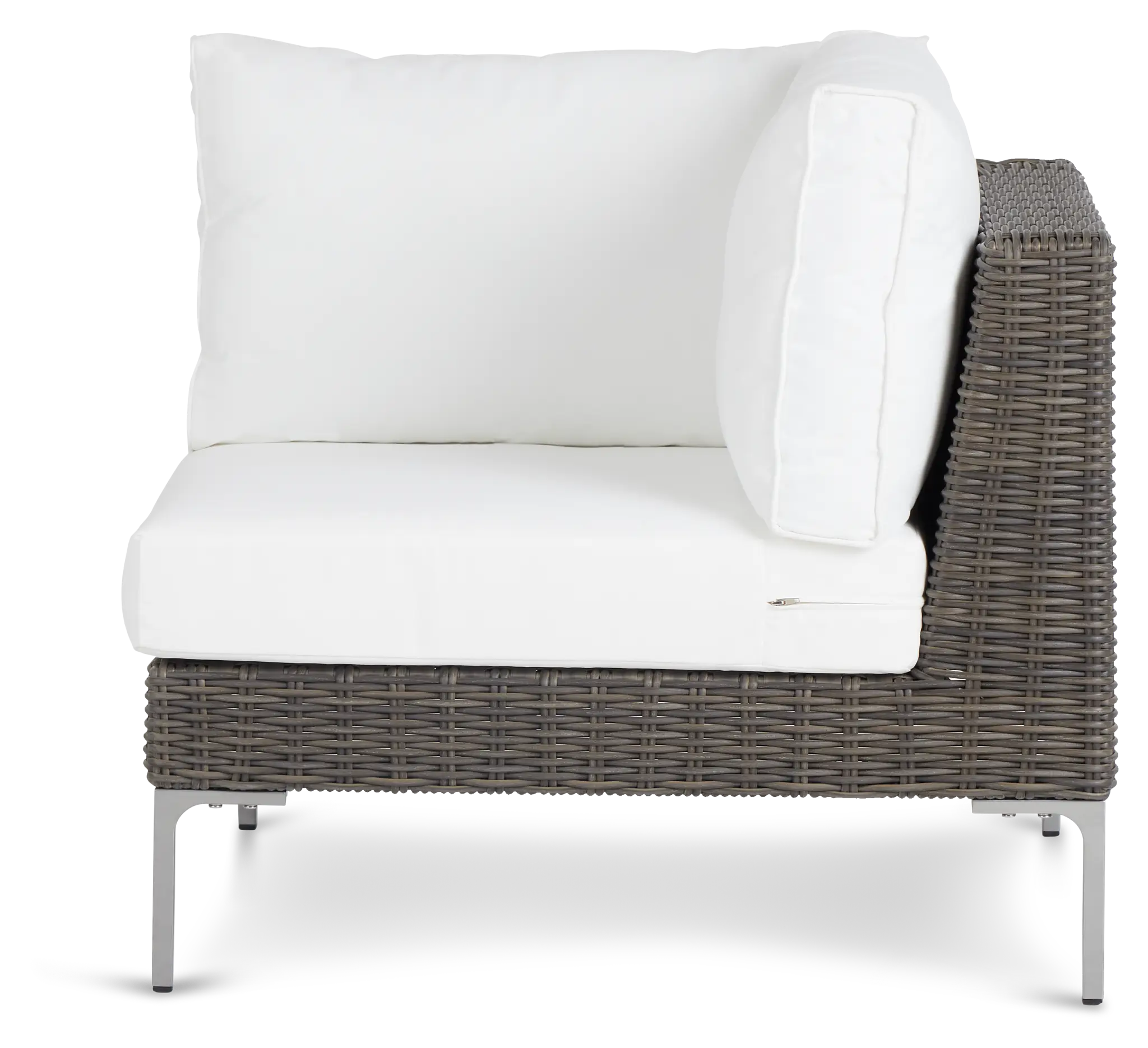 Tulum White Woven Corner Chair W/ Cushion Tulum White Woven Corner Chair W/ Cushion