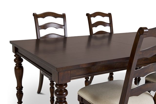 Savannah Dark Tone Rect Table & 4 Chairs