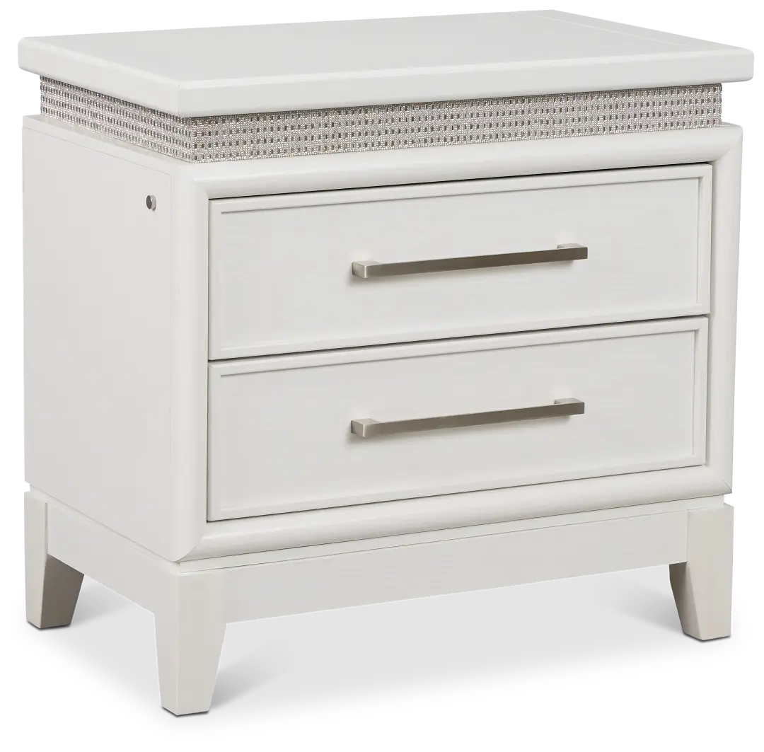 Alessandria White Lighted Nightstand Alessandria White Lighted Nightstand