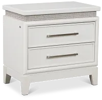 Alessandria White Lighted Nightstand