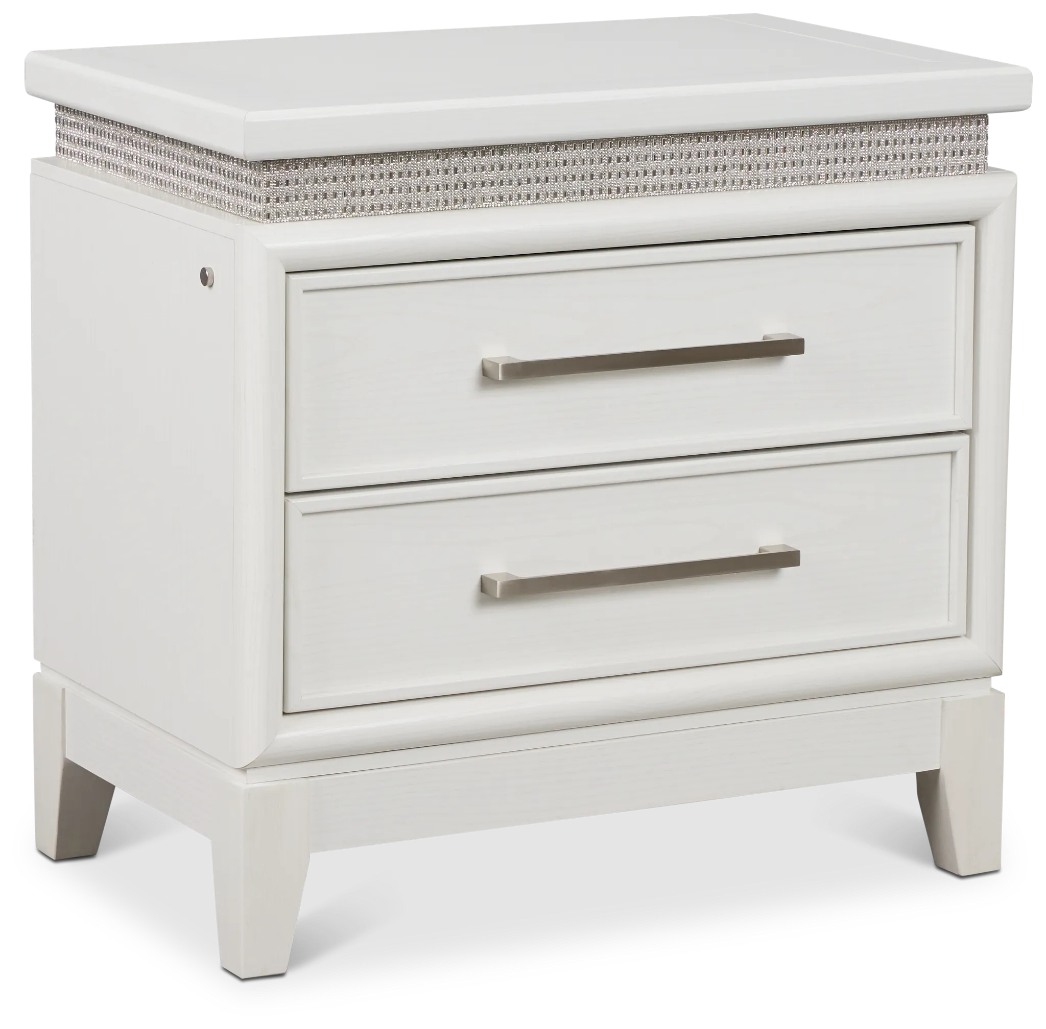 Alessandria White Lighted Nightstand