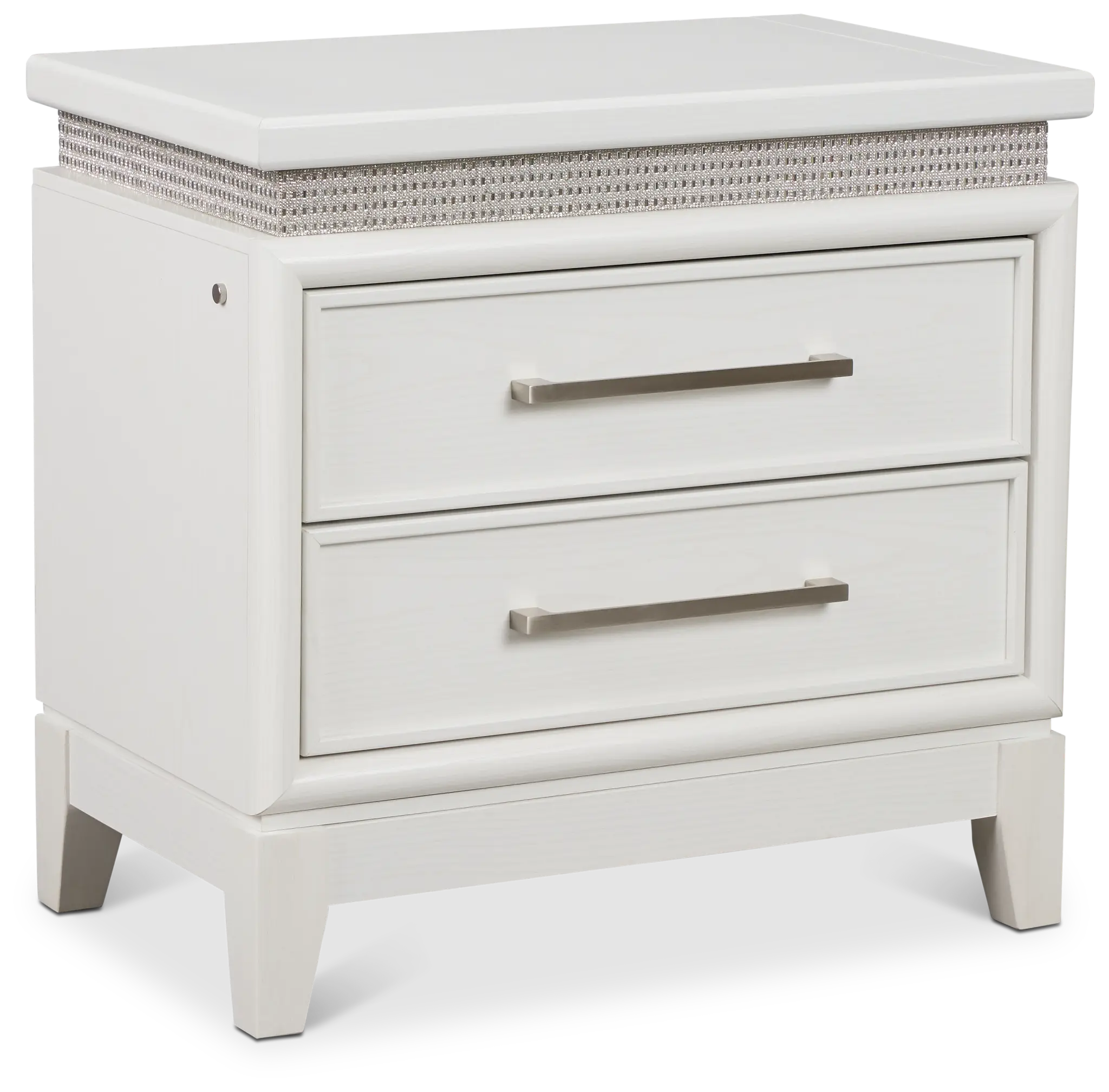 Alessandria White Lighted Nightstand Alessandria White Lighted Nightstand