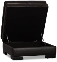 Braden Dark Brown Leather Storage Ottoman