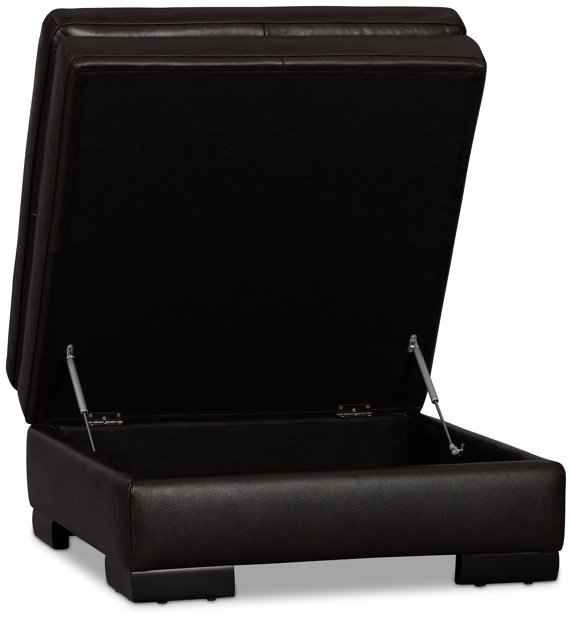 Braden Dark Brown Leather Storage Ottoman